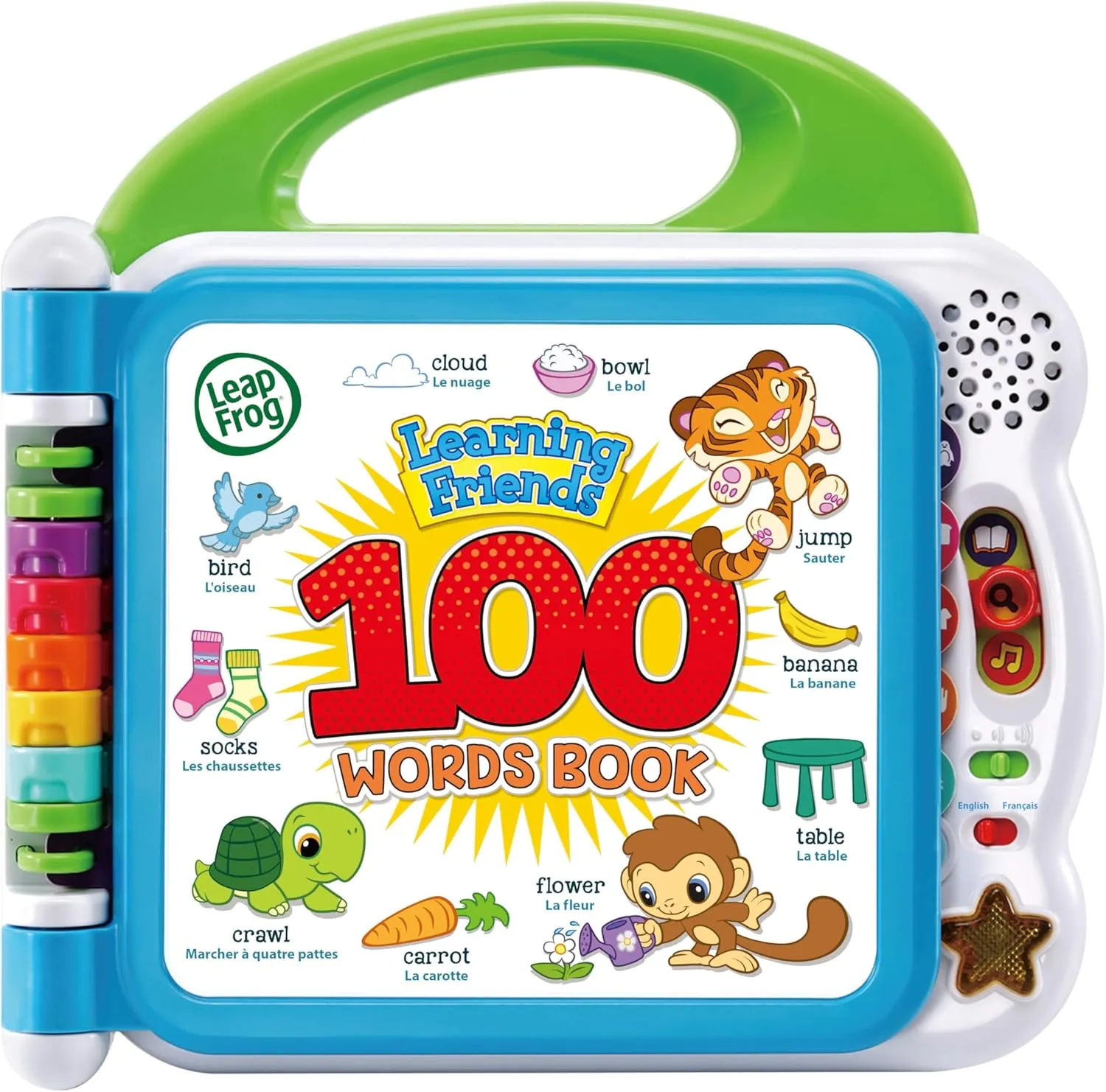 LeapFrog 601503 Learning Friends 100 Words Baby Book Educational and Interactive Bilingual Playbook Toy Toddler and Pre School Boys & Girls 1, 2, 3, 4  Year Olds, Multi-Colour, One Size