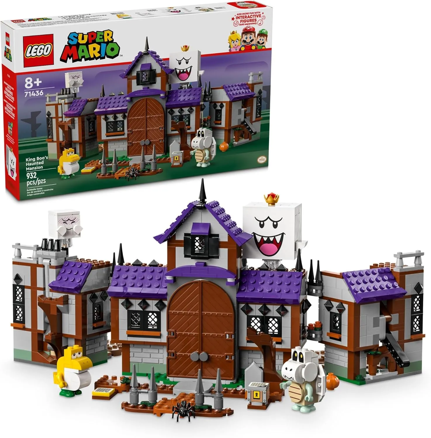 LEGO Super Mario King Boo's Haunted Mansion - Building Toy for Kids Ages 8  - Mario Toy W/ 4 Minifigures - Gift for Boys, Girls, & Gamers - 71436