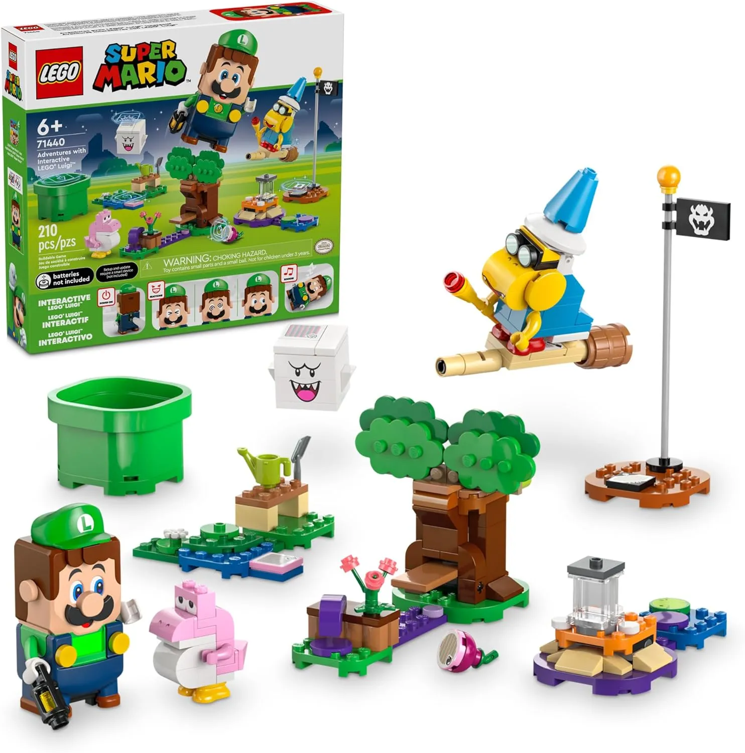 LEGO Super Mario Super Mario Adventures with Interactive Luigi Toy - Building Toys for Kids, Boys & Girls, Ages 6  - Nintendo Birthday Gift Idea with 4 Figures - 71440