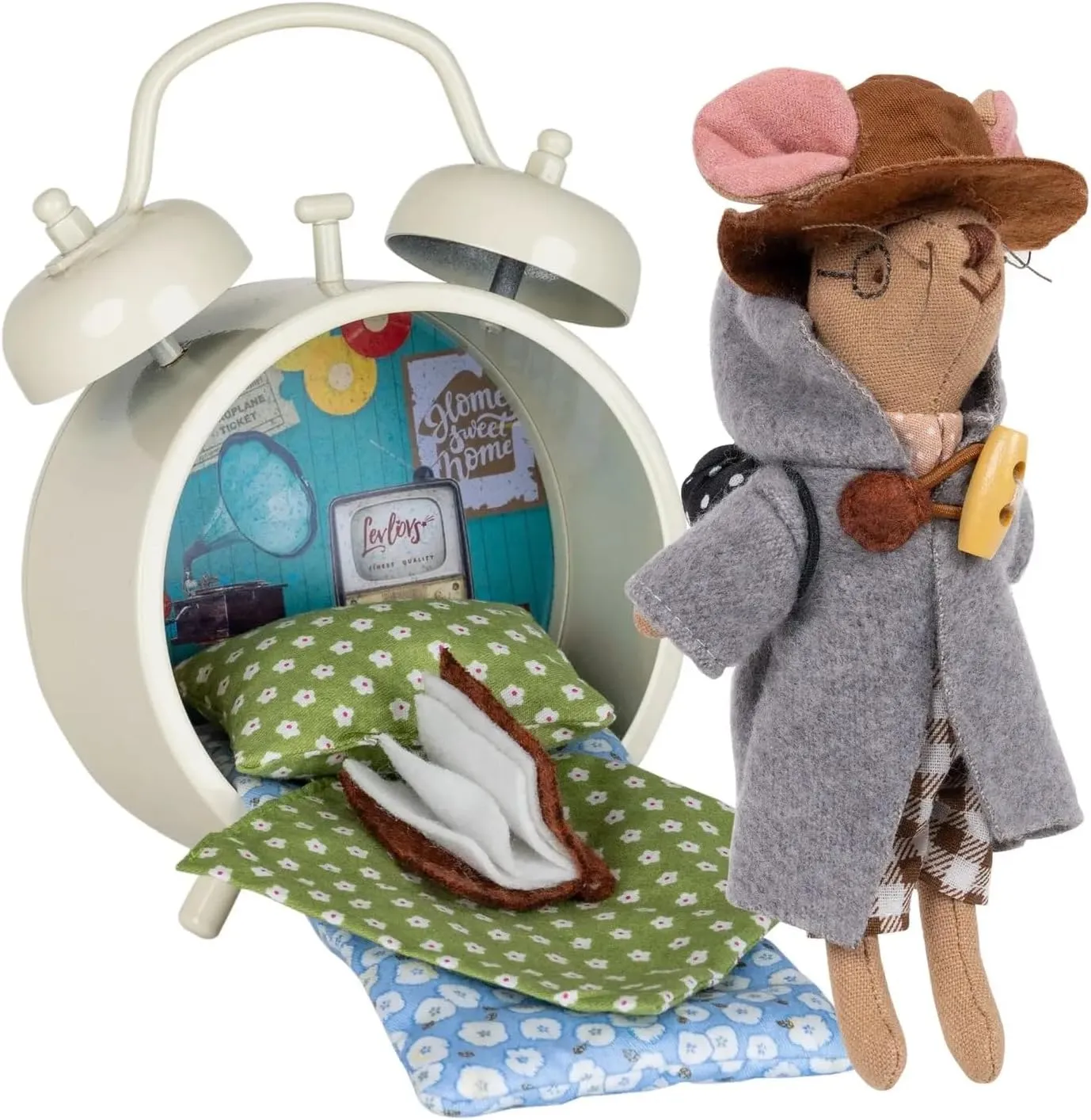 LEVLOVS Travel Mouse Stuffed Animal｜Linen Toy｜Mouse Family｜Fairy Doll｜Mini Dolls Set｜Mice Toys ｜Family Dolls