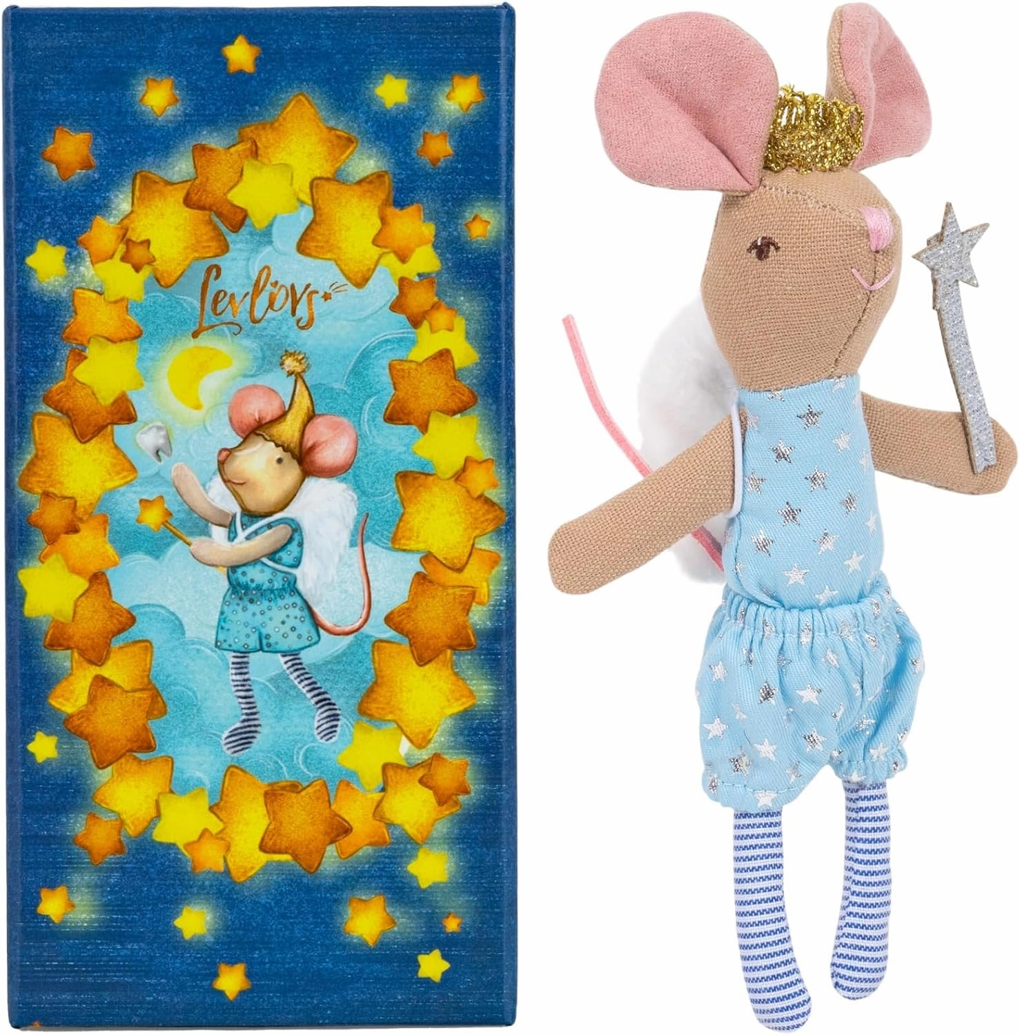 LEVLOVS Tooth Fairy Mouse Stuffed Animal｜Linen Toy｜Cotton Mouse｜Fairy Doll｜Mini Dolls Set｜Fabric Doll Mice Toys ｜Family Dolls
