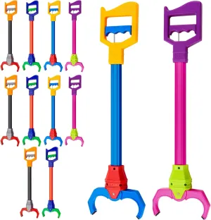 Lewtemi 12 Pack Interactive Toy Grabber Robot Hand and Robotic Claw Fun Early Learning and Hand-Eye Coordination Play, 18 Inch Long Arm, Strong Grasping Tool
