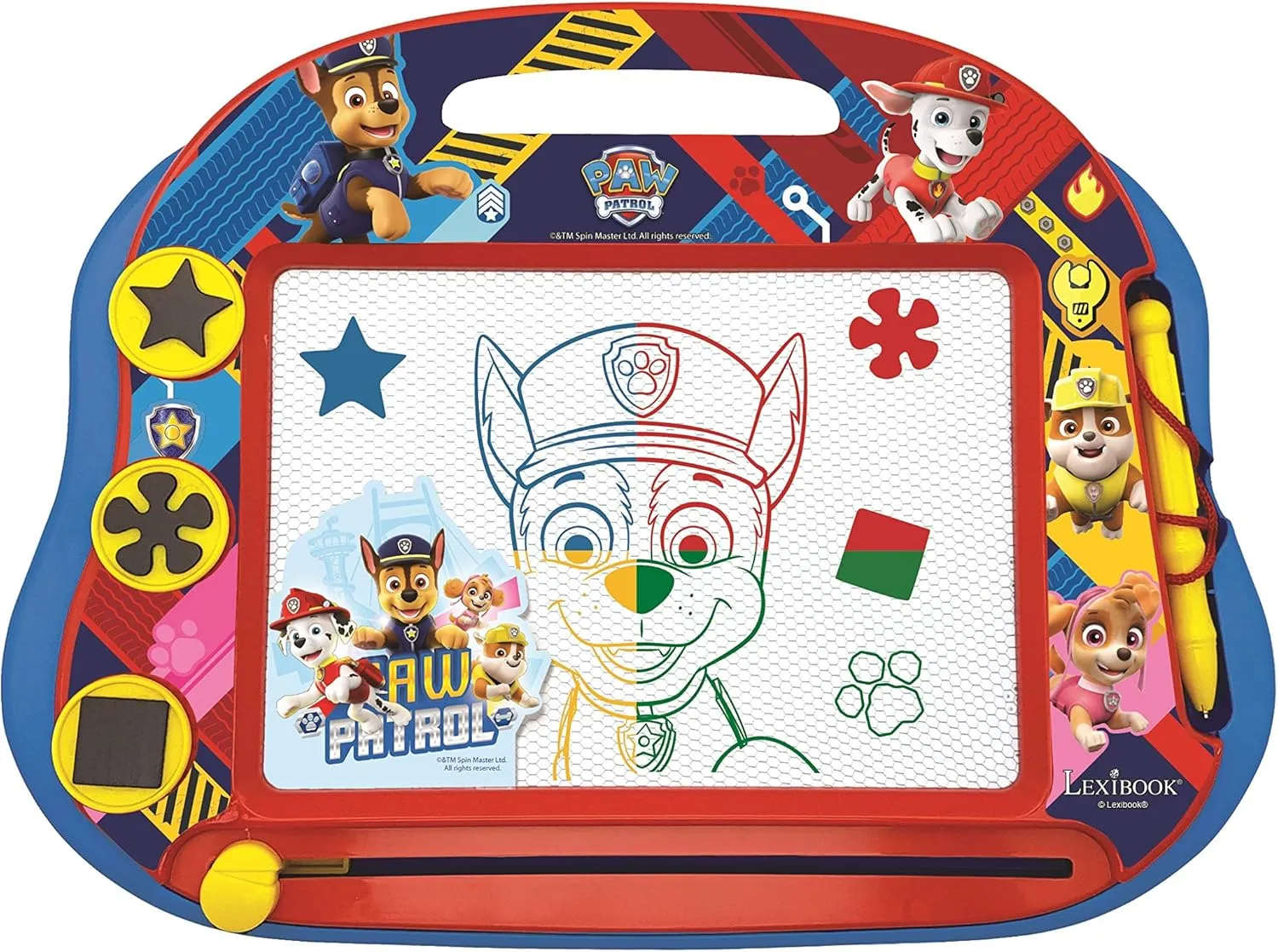 Lexibook Magic Magnetic Paw Patrol Helper on Four Paw Drawing Board, Magnetic Board for Kids, Artistic Creative Toy for Girls and Boys, Pen and Magnets, Blue/Red, CRPA550