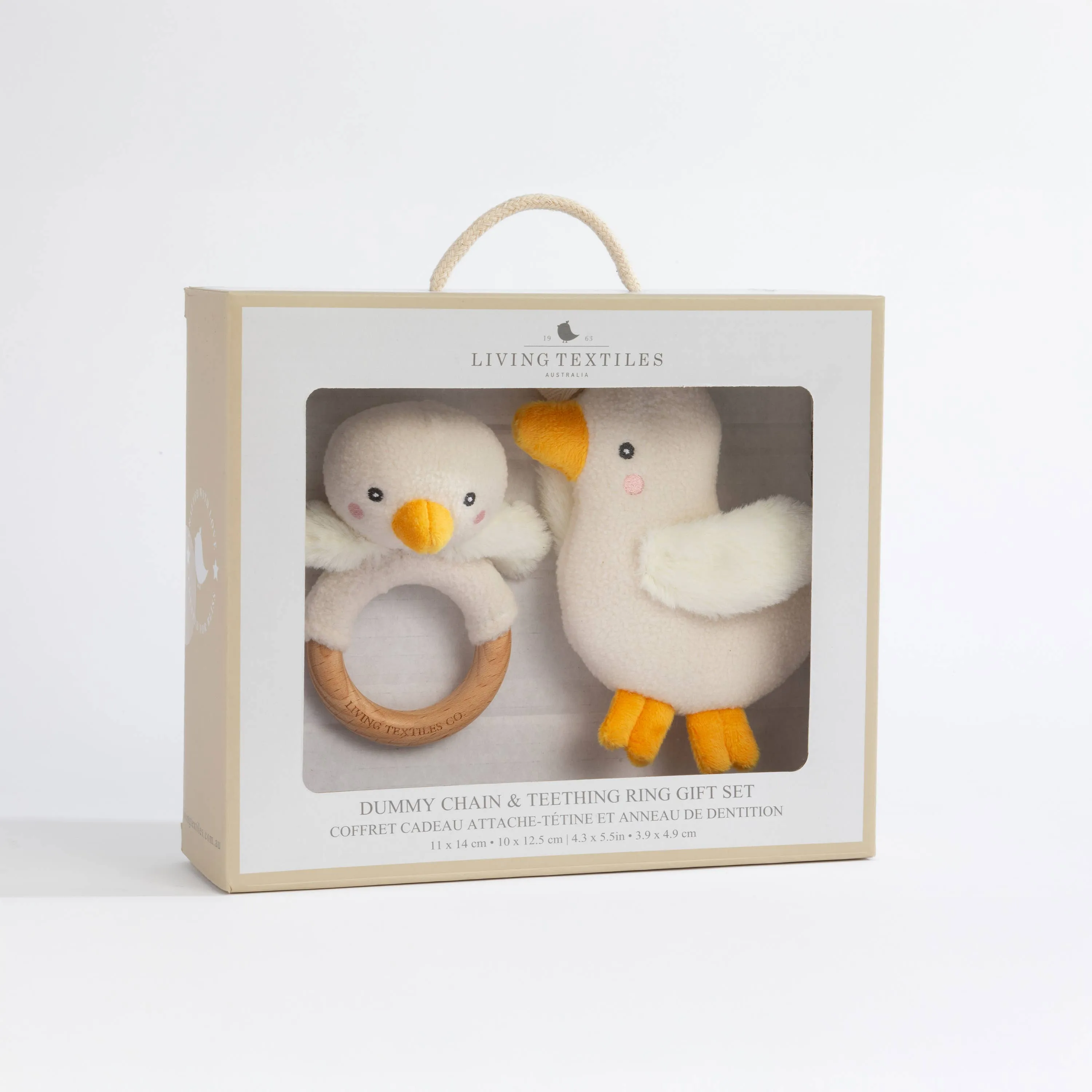 Little Duck Teething Ring & Dummy Chain Gift Set