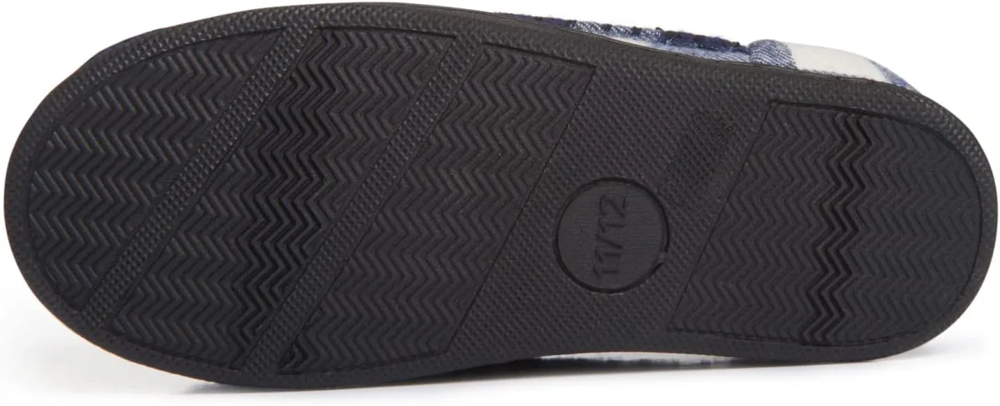 Lucky Brand Boys Buffalo Plaid Memory Foam Clog Slippers, Non Slip Rubber Sole House Shoes, Kids Cozy Fluffy Bedroom Clogs