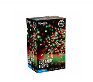 Lytworx 34.9m Low Voltage 350 Red & Green LED Fairy Lights/Indoor & Outdoor