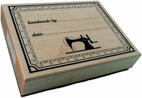 Madam Sew Fabric Stamp Pad – “Handmade by” Custom Name Stamp for Clothing Kids, Quilts, Gifts – Washable, Reusable Permanent Clothing Stamp – Works with Permanent Fabric Ink – 3x4” for Personal Touch