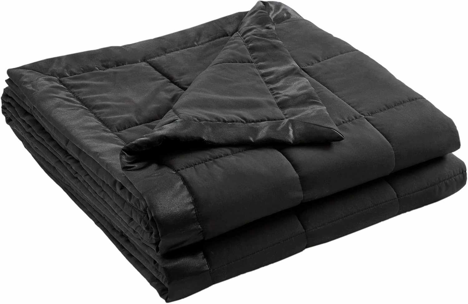 Madison Park King Size Blanket Ultra-Soft Microfiber Blanket King Size, Box Quilting with Satin Binding, All Season & Lightweight King Summer Blanket for Bed, Couch & Sofa, King, Balck