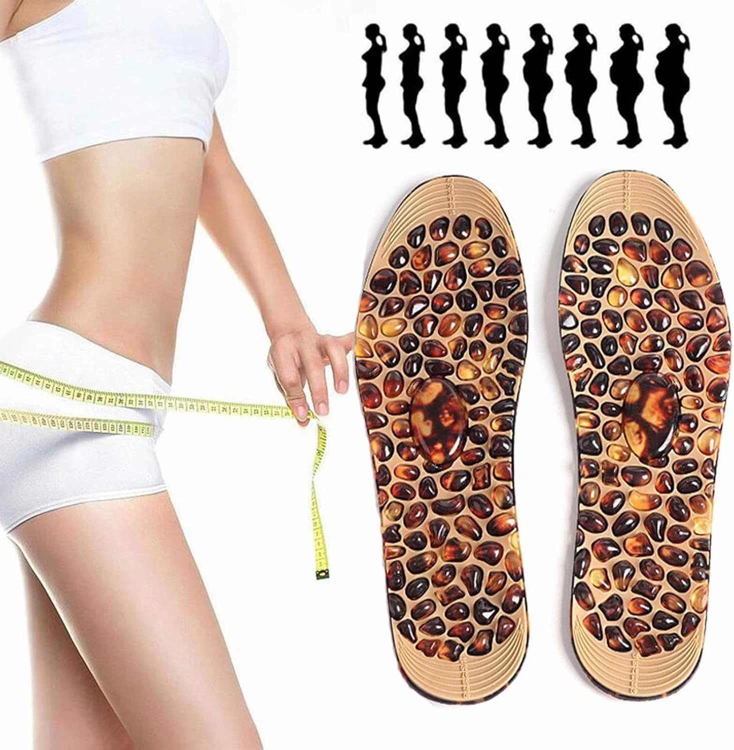 Magnet Acupressure Shoe Insoles for Women and Men, Magnetic Massage Insoles, Cobblestone Orthotic Acupressure Pad Feet Reflexology Therapy Insole,L(41-45),1 PAIR