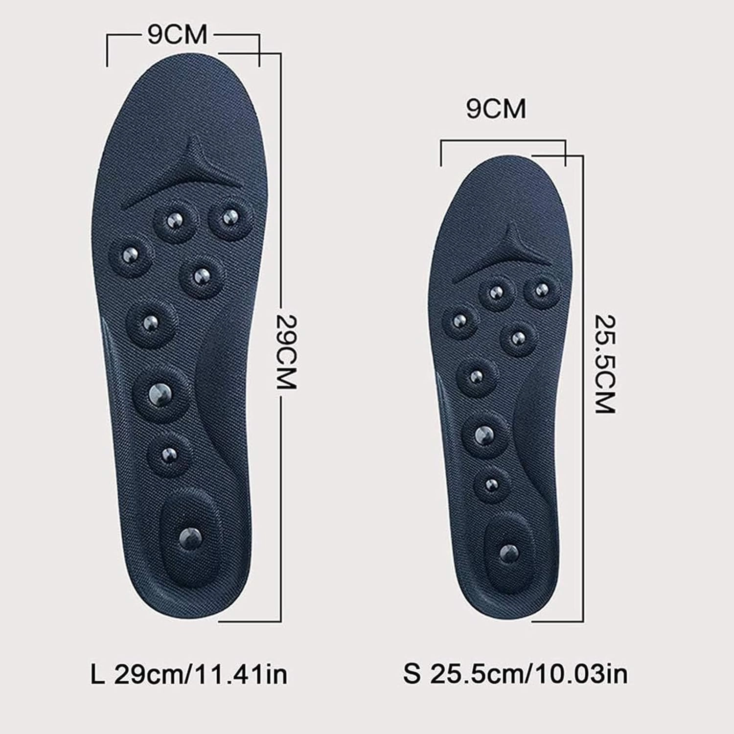 Magnet Massage Foot Insole, Acupressure Magnetic Therapy Insoles, Acupressure Slimming Orthotic Insoles, Breathable Reflexology Pain Relief Shoe Insoles Cutable Size for Men/Women,S(35-41),2 PAIRS