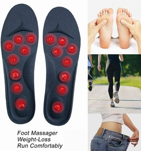 Magnet Massage Foot Insole, Acupressure Magnetic Therapy Insoles, Acupressure Slimming Orthotic Insoles, Breathable Reflexology Pain Relief Shoe Insoles Cutable Size for Men/Women,S(35-41),2 PAIRS