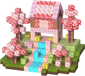 Magnetic Blocks-120PCS Magnets Cubes, Cherry Blossom Magnetic Building Blocks Toddler Toys for Age 3-4 5-7 6-8,STEM Sensory Toys Birthday Gifts for 3  Years Old Boys & Girls