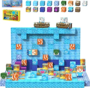 Magnetic Blocks-120PCS Ocean Quest Set，Magnetic Building Blocks Kids Toys for Ages 3 4 5 6 7 8-13 Birthday Gifts，STEM Montessori Sensory Toys for 3  Years Old Boys & Girls