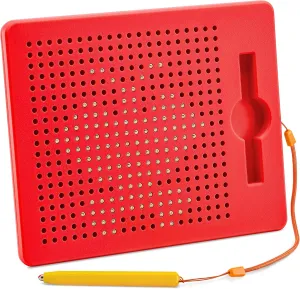 Magnetic Drawing Board for Kids & Toddlers with Beads and Magnet Stylus Pen - Magnetic Tablet Toy for Airplane & Car Ride Activities for Kids