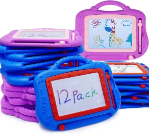 Magnetic Drawing Board for Kids, Toddlers Travel Bulk Toys for 3 4 5 6 Years Old, Colorful Sketch Pad Bulk Toys for Boys Girls Classroom Educational Toys Activities Gifts Art Supplies（12P）