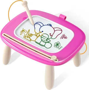 Magnetic Drawing Board, Toddler Girl Toy for 1-2 Year Old, Doodle Board Pad Learning and Educational Kids Toy for 1 2 3 Year Old Baby Girl Birthday Christmas Gift Travel Activities - Deep Pink