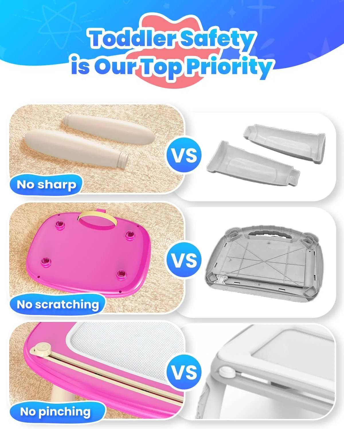 Magnetic Drawing Board, Toddler Girl Toy for 1-2 Year Old, Doodle Board Pad Learning and Educational Kids Toy for 1 2 3 Year Old Baby Girl Birthday Christmas Gift Travel Activities - Deep Pink
