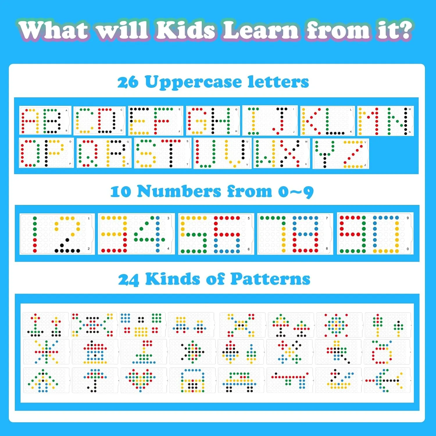 Magnetic Letters and Numbers Set for Toddlers - Magnet Drawing Doodle Board with Beads and 2 Pens, Magnetic Dot Art, Preschool Learning ABC Math for 3 4 5 Years Old Girls Boys