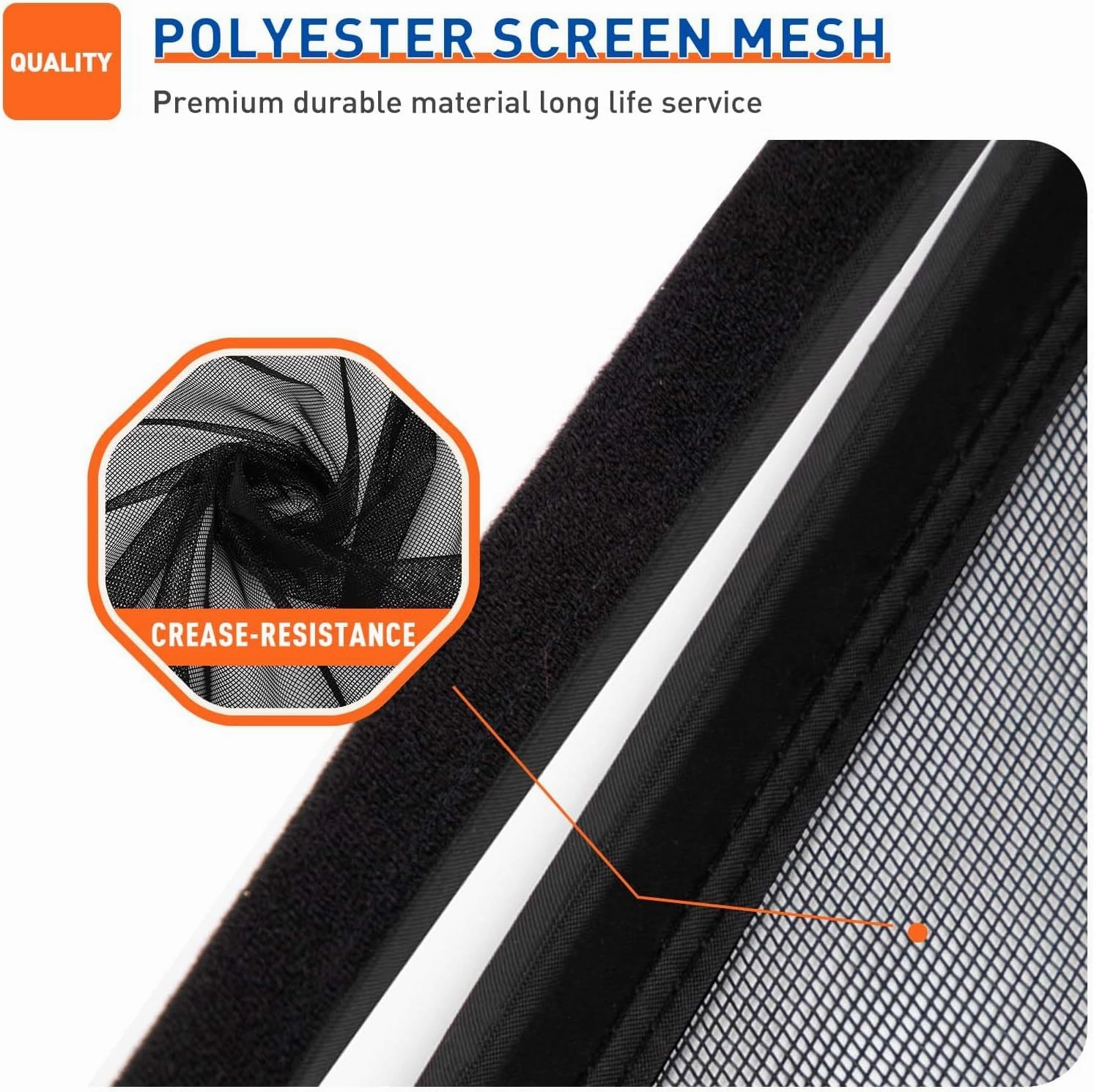 MAGZO Magnetic Screen Door Fits Door Size 32 x 80 Inches, Actual Screen Size 34" x 81" Heavy Duty Side Opening Screen Curtain Air Circulation Broader View-Black