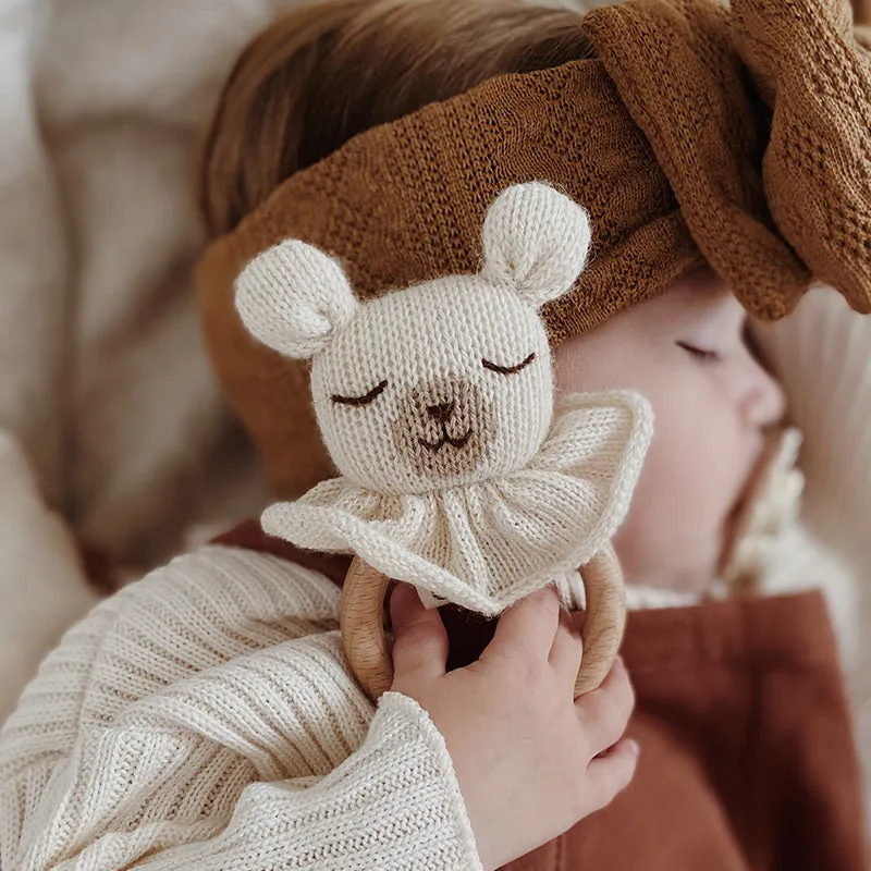 Main Sauvage  Baby teether 'Polar Bear' Offwhite