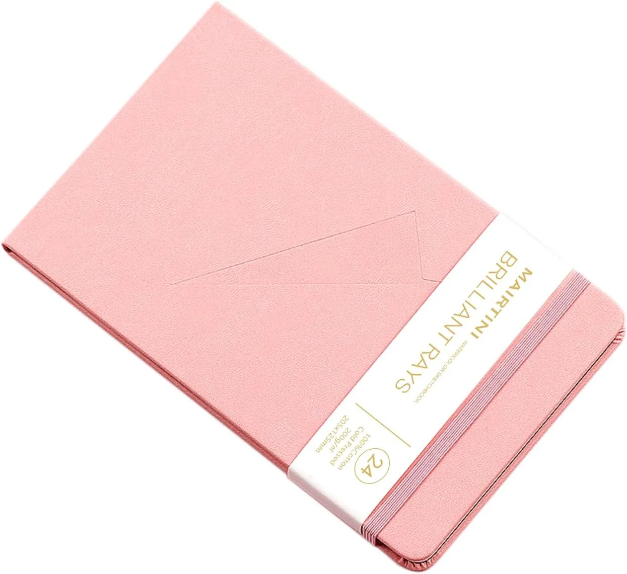 Mairtini Academy Grade Brilliant Series Pure Cotton Portable Watercolor Journal 200g Watercolor Pad 24 Sheets A5(Pink)