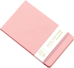 Mairtini Academy Grade Brilliant Series Pure Cotton Portable Watercolor Journal 200g Watercolor Pad 24 Sheets A5(Pink)