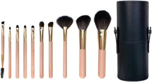 Make Up Brushes Set Makeup Brush Set 10 Pieces for Concealer Eyeshadow Blush and Face Contour Brush Set Makeup Tools Set(Pink-with Brush Bucket)