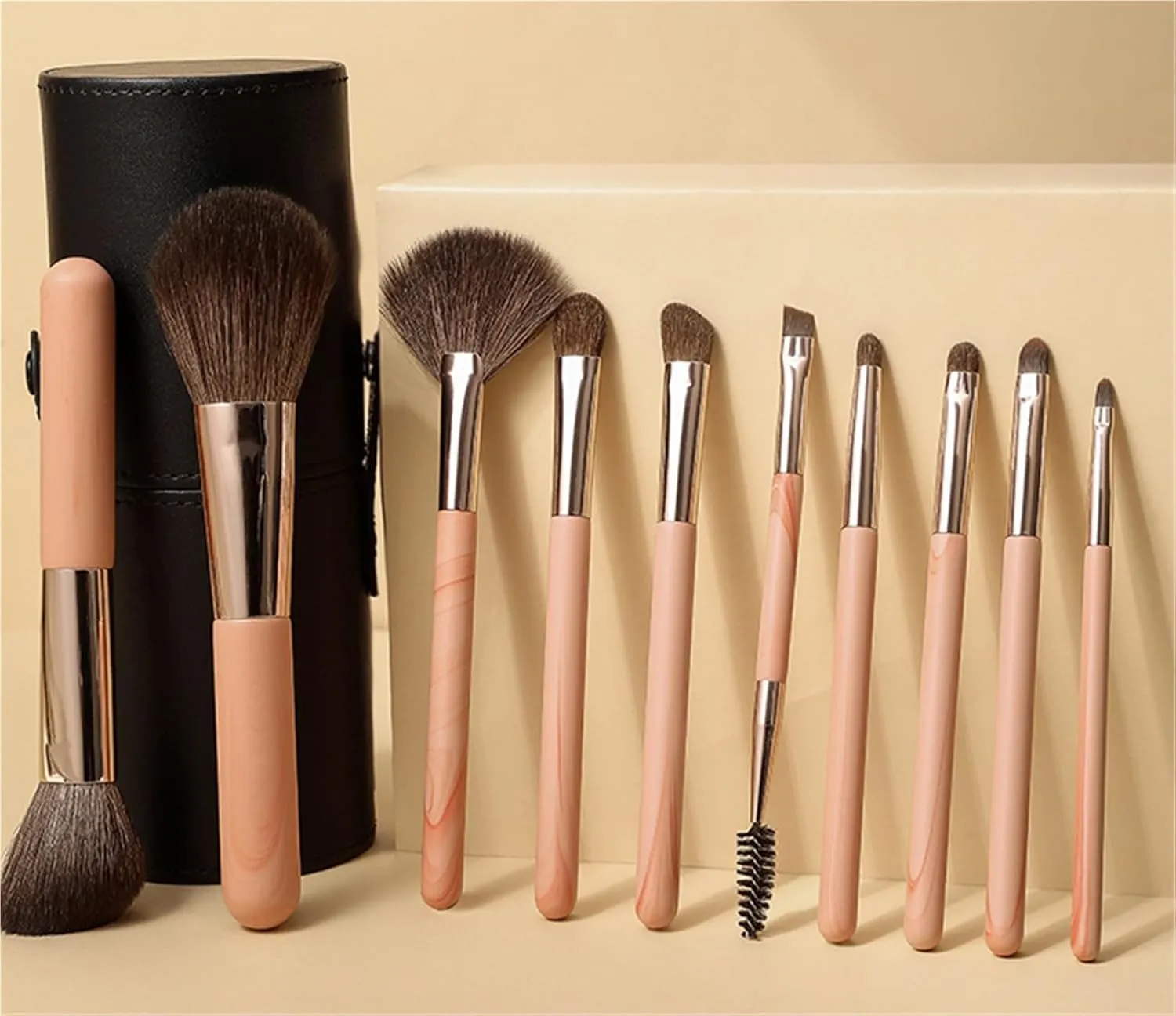 Make Up Brushes Set Makeup Brush Set 10 Pieces for Concealer Eyeshadow Blush and Face Contour Brush Set Makeup Tools Set(Pink-with Brush Bucket)