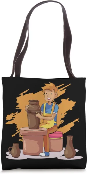 Man Pottery Ceramist Handmade Earthenware Sculpting Gift Tote Bag