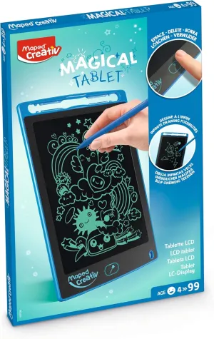 Maped Creativ Magical Drawing Tablet 2 Piece Kit (907039) - Blue - for Kids - Drawing and Writing Fun - Portable and Travel-Friendly - Includes Stylus Pen and Battery