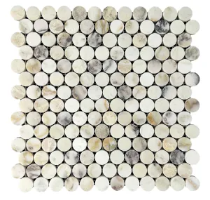 Marble Mosaic - Penny Viola Honed 25mm