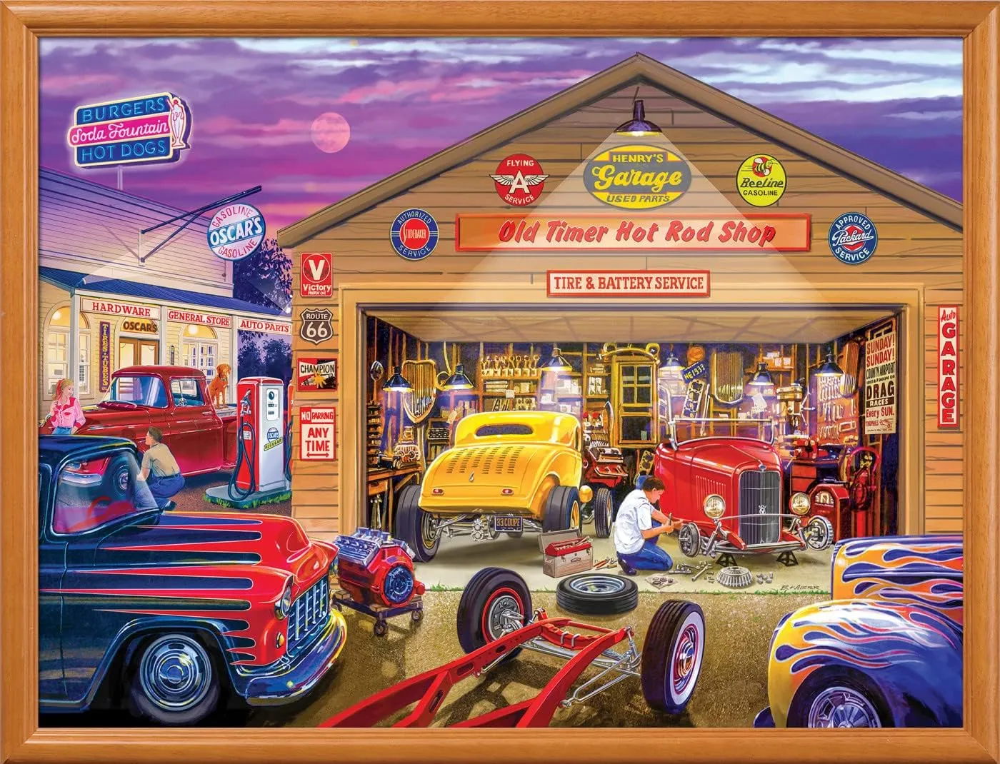MasterPieces 750 Piece Jigsaw Puzzle for Adults and Family - Old Timer's Hot Rods - 18"x24"