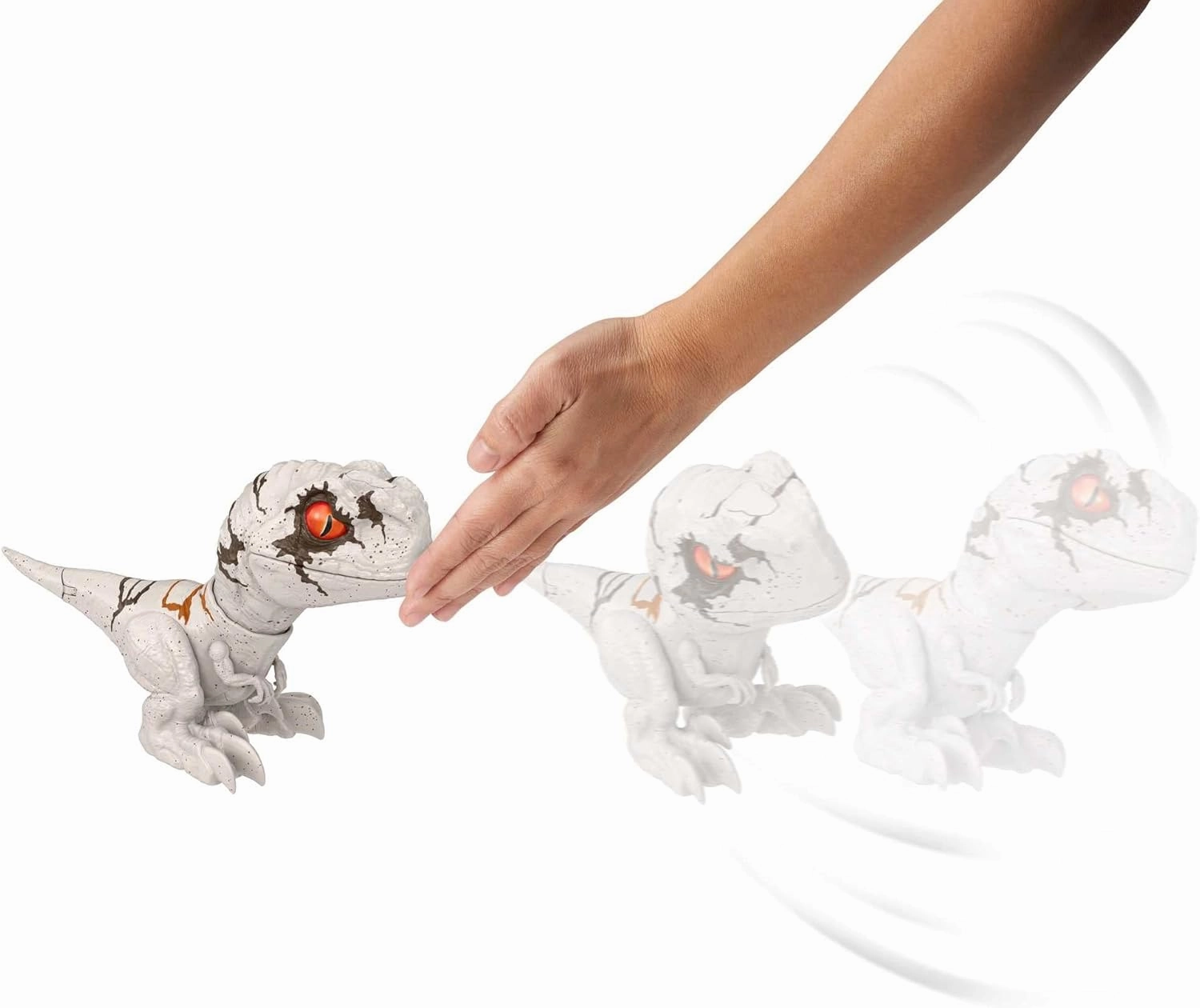 Mattel Jurassic World Dominion Uncaged Rowdy Roars Atrociraptor Ghost Dinosaur Action Figure, Toy with Interactive Motion & Sound