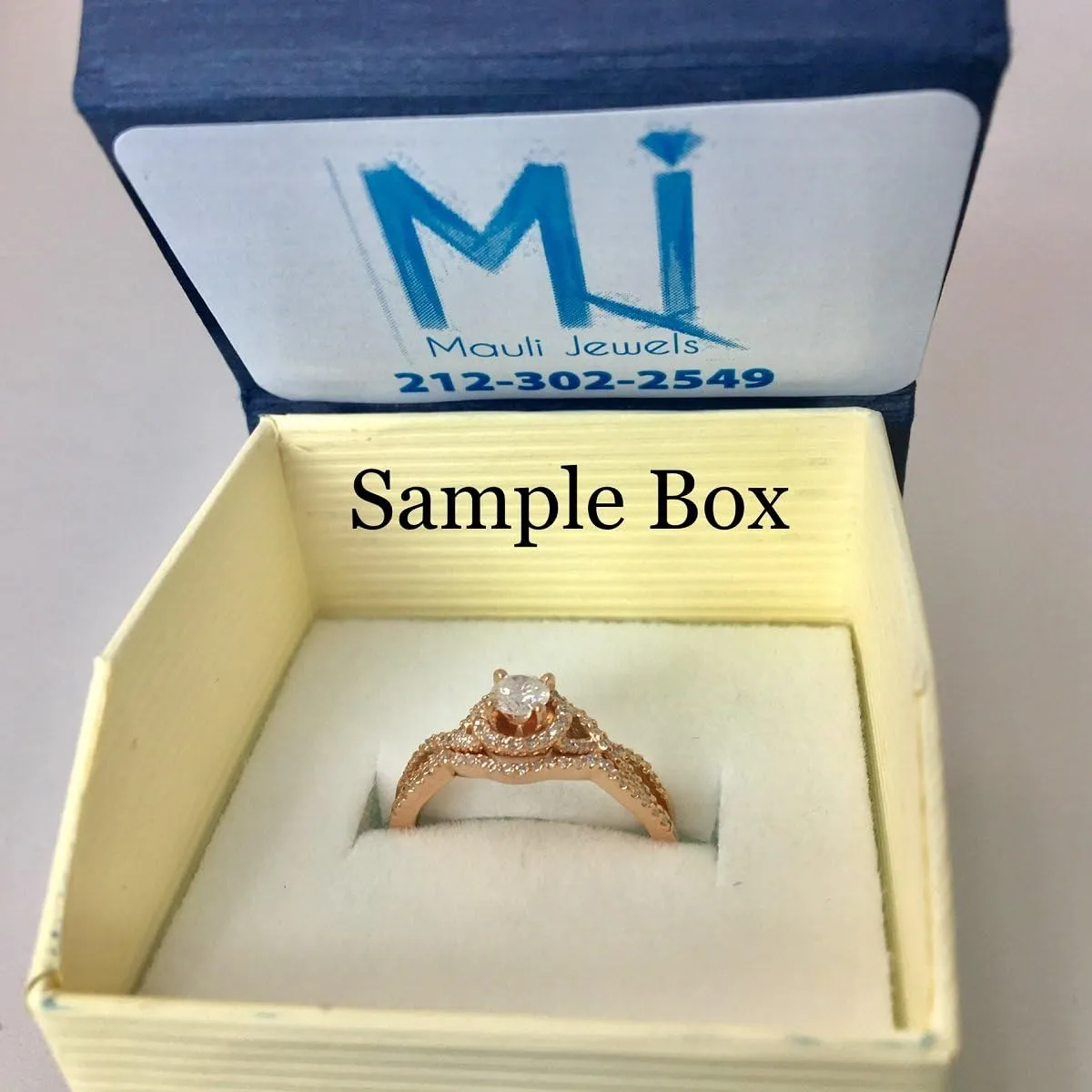 MauliJewels Rings for Women 0.87 Carat Elegant Look Diamond And Marquise Shape Created Sapphire Ring pave 10k Rose Gold