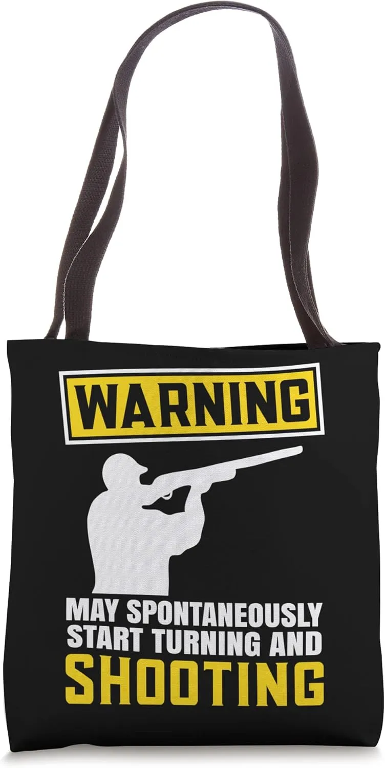May spontaneously start clay shooting Funny Skeet Trap Tote Bag