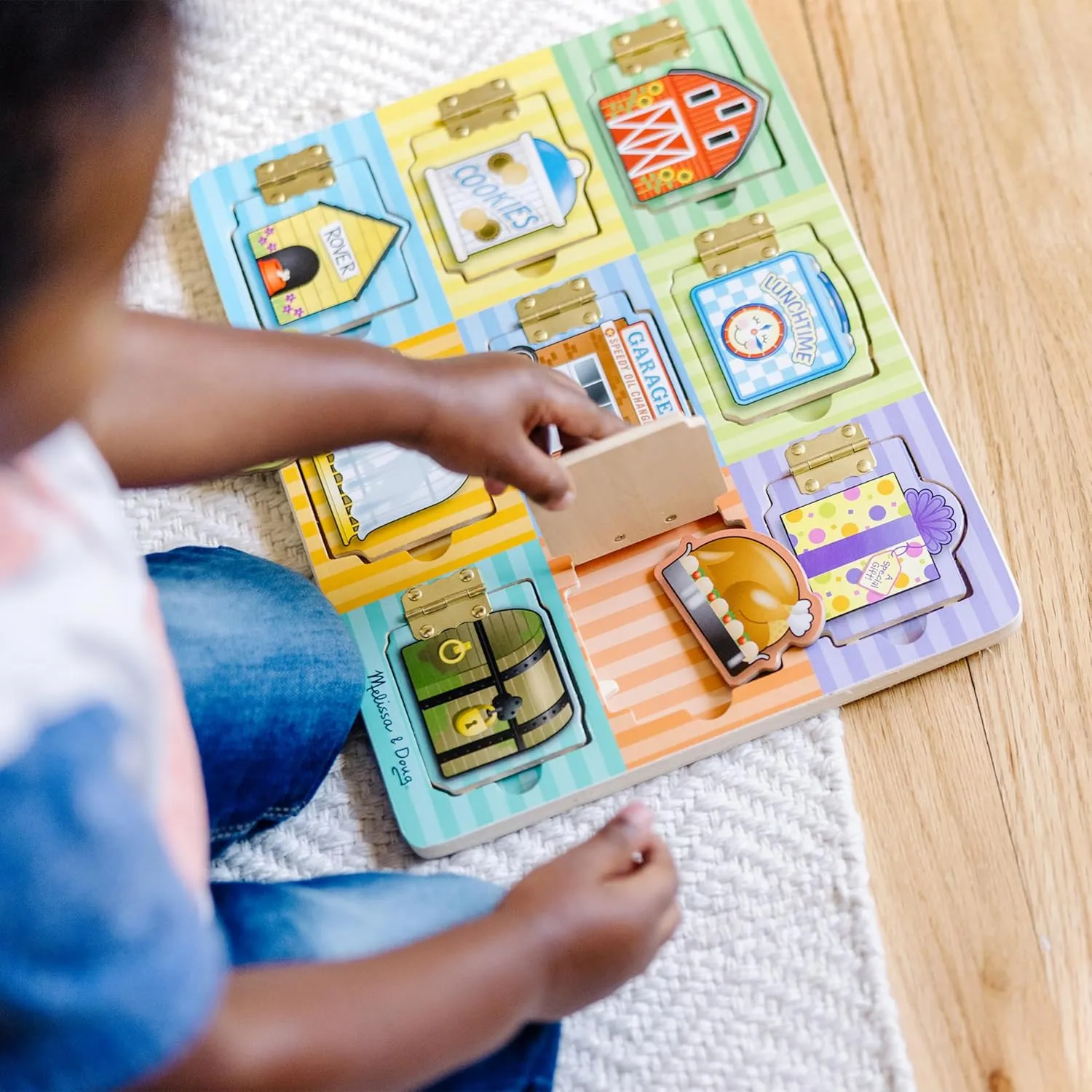 Melissa & Doug Hide and Seek Wooden Activity Board With Wooden Magnets