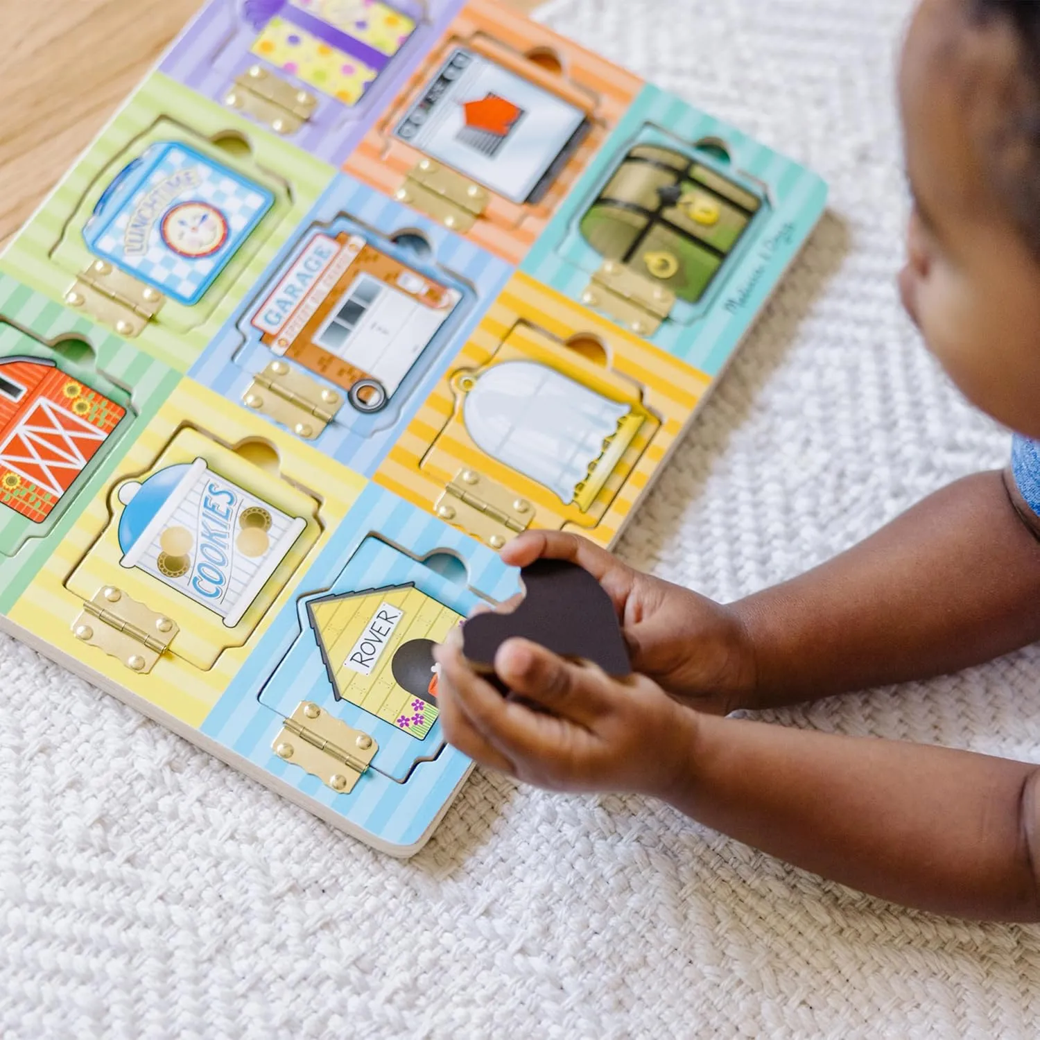 Melissa & Doug Hide and Seek Wooden Activity Board With Wooden Magnets