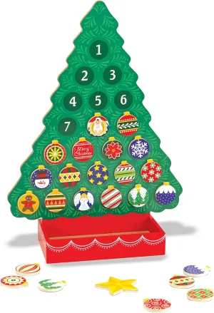 Melissa & Doug Wooden Advent Calendar - Magnetic Christmas Tree, 25 Magnets - Holiday Tree Themed Countdown Style Toddler and Kid Advent Calendar 2022 For Ages 3 