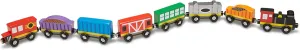 Melissa & Doug Wooden Magnetic Train Cars - 8 Piece Educational and Skill-Building Wooden Toy for Boys and Girls Magnetic Train, For Toddlers And Kids Ages 3 