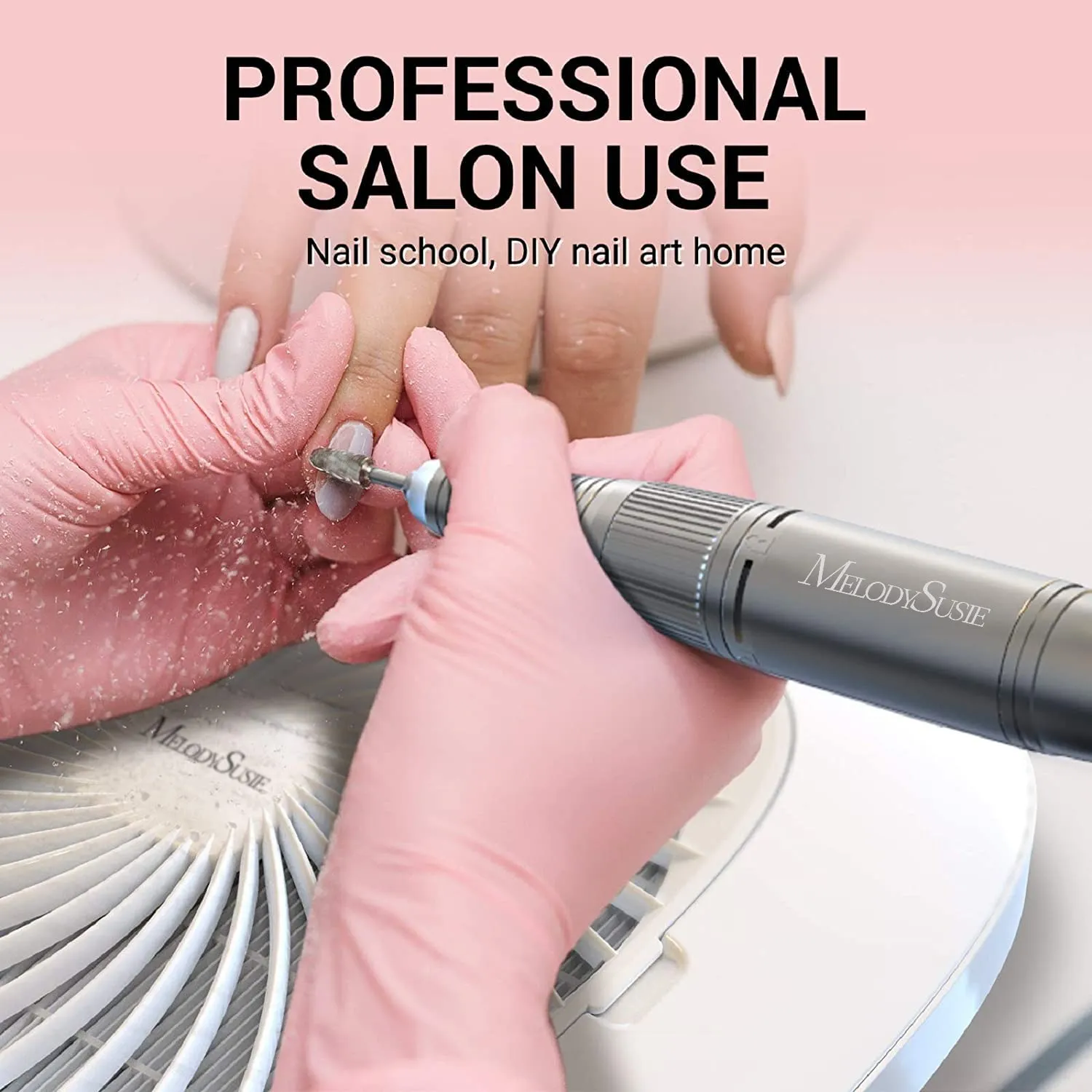 MelodySusie Nail Dust Collector with Reusable Filter, Powerful Vacuum Fan, Low Noise, Nail Salon