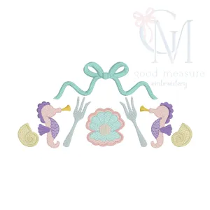 Mermaid Princess Embroidery Design
