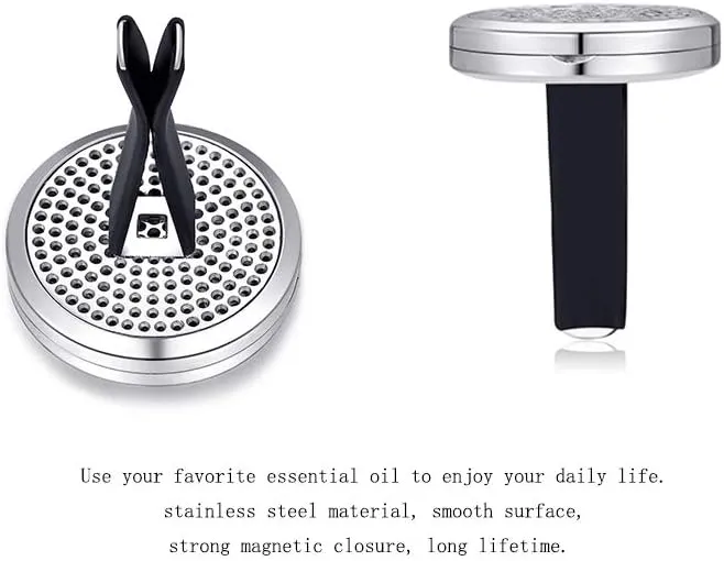 Mesinya Assorted (30mm) Air Freshener Diffuser Stainless Steel Aromatherapy Felt Pads Essential Oil Car Vent Clip Diffuser Lockets for Aromatherapy Essential Oils (Seed of Life)