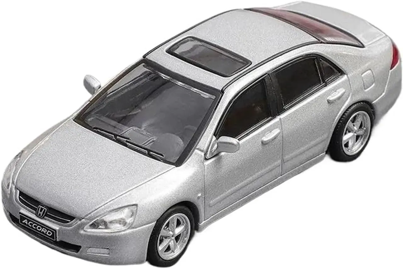 Metal Die Cast Toy Cars 1:64 for Accord 2003 Alloy Ar Diecasts & Toy Vehicles Miniature Scale Model Car Home Decoration for Home Or Office Décor(Silver)