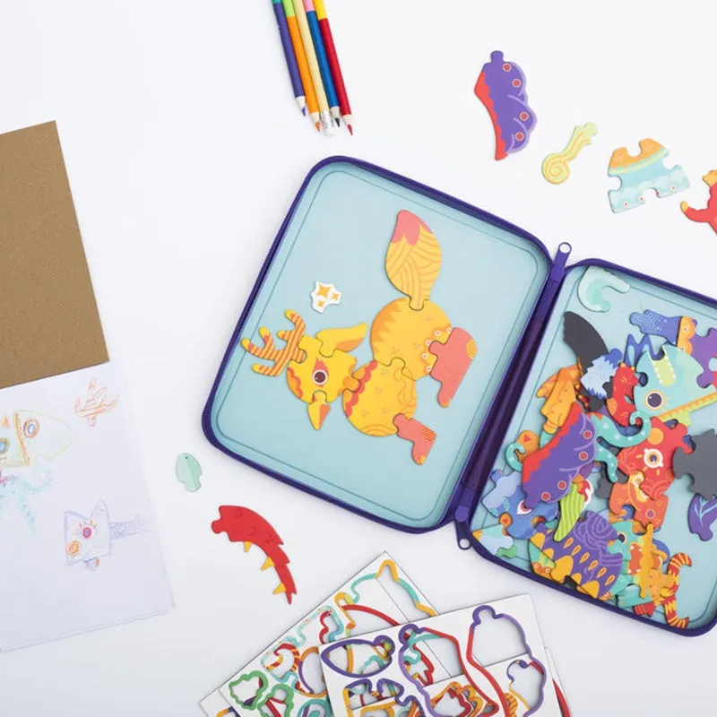mierEdu - Puzzle & Draw Magnetic Kit - Crazy Monsters