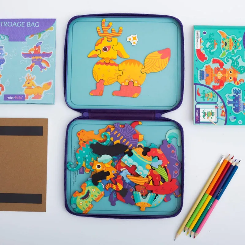 mierEdu - Puzzle & Draw Magnetic Kit - Crazy Monsters
