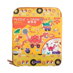 mierEdu - Puzzle & Draw Magnetic Kit - Diggersaurs