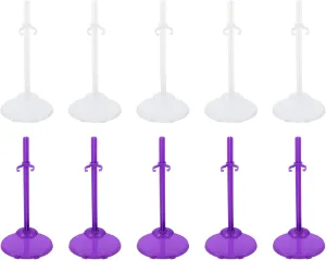Milisten Action Figures Doll Stands 20pcs Doll Stands Display Holder Doll Bracket Support Stand for Home Dollhosue White, Purple Doll Support Frame Aew Action Figures