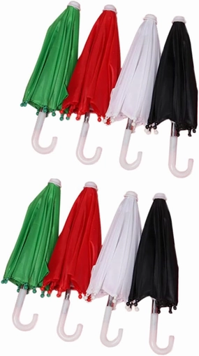 Milisten 8Pcs Doll Umbrellas for DIY Doll Costumes Lightweight Umbrellas for Dollhouse Decor Accessory for Creative Play