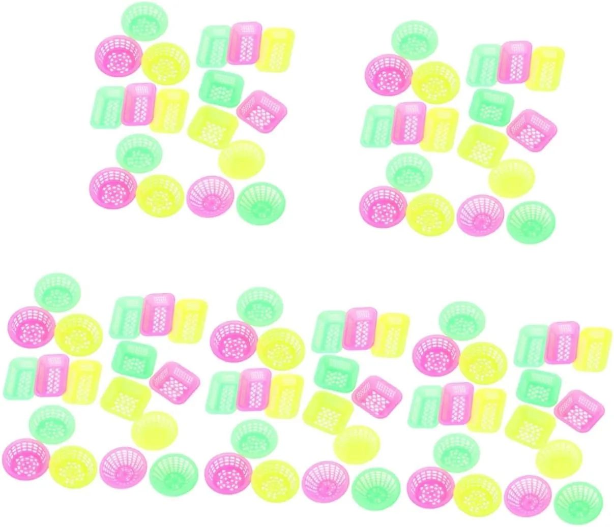 Mini House Mini Toys 180 Pcs Dollhouse Basket Baskets for Toys Basket Doll House Plastic Food Play Toys Desktop Accessories