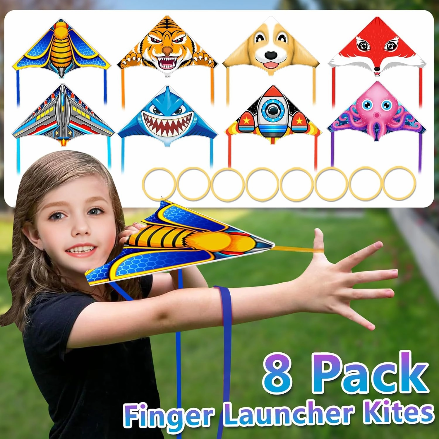 Mini Kites for Boys Girls 3-5 6 7 8 Gift, Finger Launcher Kites Easy to Fly Ejection Kite for Kids Teens Ages 4-18 Beach Park Backyard Outdoor Sports Flying Toys